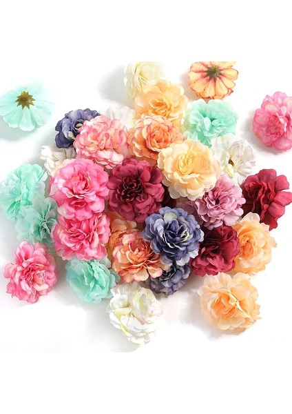 Pembe 20 Adet Gül Yapay Çiçekler Kafaları 4.5cm Sahte Çiçekler Düğün Parti Dekorasyon Için Ev Dekor Dıy Zanaat Çelenk Kek Hediyeler Aksesuarları (Yurt Dışından) modelleri