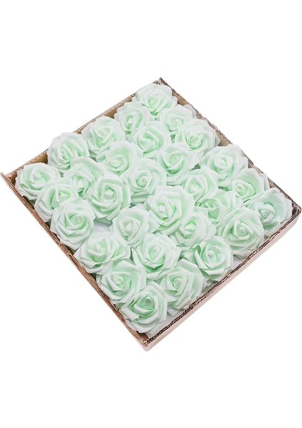 Açık Yeşil 20 Adet 8 cm Yapay Çiçekler Güller 25/30/20/10 Adet Gerçek Sahte Güller Düğün Için Kök ile Dıy Buketleri Ev Yapay Çiçek Dekorasyon (Yurt Dışından)