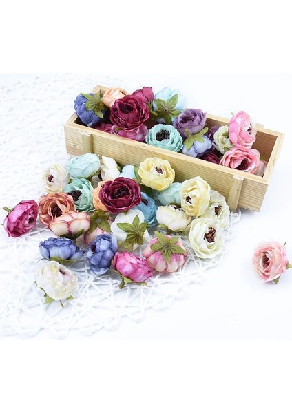 Şampanya Tozu 10 Parça 4 cm Ipek Şakayık Kafaları Duvar Sahte Güller Bitkiler Noel Düğün Ev Dekor Diy Hediye Şeker Kutusu Dekorasyon Için Yapay Çiçekler (Yurt Dışından)