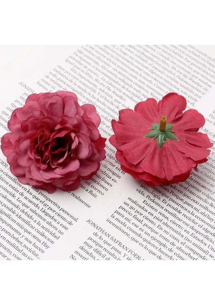 Kırmızı 10 Adet Ipek Gül Yapay Çiçekler Ev Dekor Için Düğün Dekorasyon Malzemeleri Dıy Gelin El Sanatları Çelenk Aksesuarları Sahte Çiçekler (Yurt Dışından)