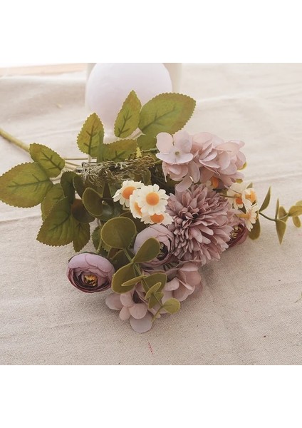 Mor Gri Gül Yapay Ipek Çiçekler Karalama Defteri Ayçiçeği Noel Düğün Parti Buket Vazo Ev Düğün Sevgililer Günü Dekorasyon Için (Yurt Dışından)