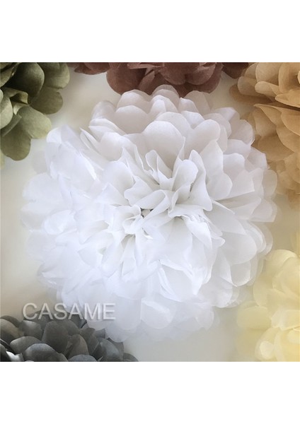 Beyaz 6 Inç 15 cm 5 Adet 4 6 8 10 12 Inç Doku Kağıt Pom Pom Poms Düğün Partisi Kağıt Ponpon Çiçek Düğün Dekorasyon Için Ponponlar Doğum Günü Bebek (Yurt Dışından)