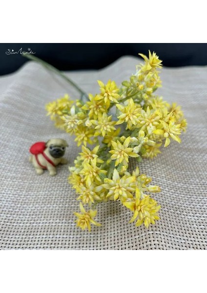 Retro Sarı 1 Adet Sunmade Lüks Vahşi Flores Plastik Yapay Çiçekler Sahte Çim Çiçek Aranjmanı Malzemeleri Düğün Buket Sonbahar Süslemeleri (Yurt Dışından)