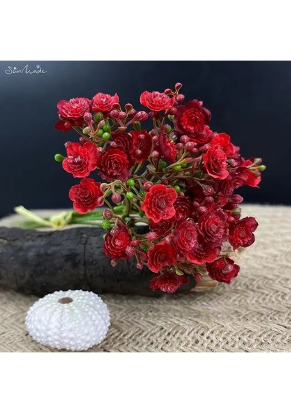 Kırmızı Sunmade Canlı 6 Adet/paket Babysbreath Plastik Yapay Çiçekler Ev Bahçe Dekorasyon Çiçek Aranjmanı Malzemeleri Sahte Bitkiler (Yurt Dışından)