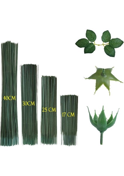 100 Adet 25CM 17CM/25/30/40CM Yapay Çiçek Sapları Gül Yaprakları/taban Demir Tel Kök Dıy Sabun/kağıt Çiçek Saplama Aksesuar Sapları Zanaat Dekor (Yurt Dışından)