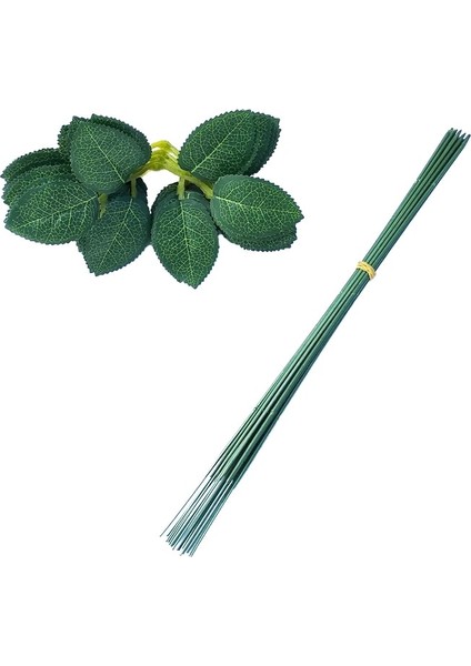 100 Adet 25CM 17CM/25/30/40CM Yapay Çiçek Sapları Gül Yaprakları/taban Demir Tel Kök Dıy Sabun/kağıt Çiçek Saplama Aksesuar Sapları Zanaat Dekor (Yurt Dışından)