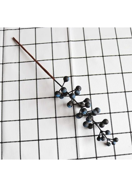 B-Blue-1pc Köpük Yapay Berry Şube Çiçek Sahte Siyah Meyve Düğün Ev Masa Parti Dekor Noel Yeni Yıl Dıy Buket Aksesuarları (Yurt Dışından)