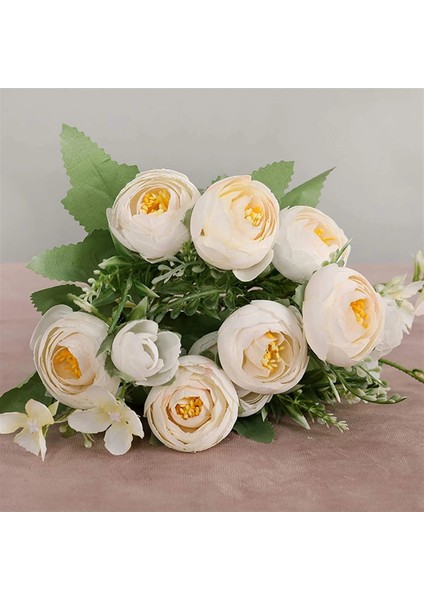 Stil 9 1 Buket Yapay Şakayık Çay Gül Çiçek Kamelya Ipek Sahte Çiçek Flores Dıy Ev Bahçe Düğün Dekorasyon (Yurt Dışından)