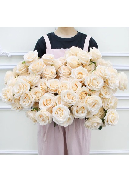 Şampanya Gülü 9 Kafaları 1 Demet Kamelya Gül Yapay Çiçek Holding Buketleri Parti Düğün Sahne Ekran Odası Ev Dekor Sahte Çiçek Hediyeler (Yurt Dışından) fırsatları