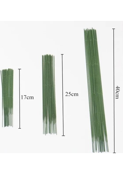 Bej 17 cm 50 Adet/grup 17/25 cm Plastik Çiçek Sapı Düzenleme Yapay Çiçek Kafa Aksesuarı Dalları Çiçekçi El Sanatları Düğün Dekor Için (Yurt Dışından)