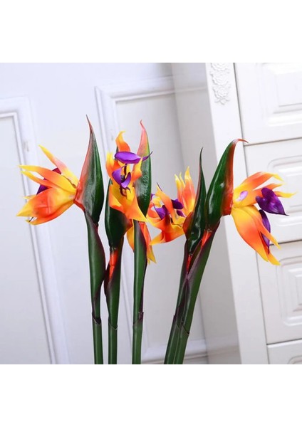 Turuncu Yükseklik 80 cm Yapay Çiçek Cennet Kuşu Düzenleme Sahte Bitki Parti Ipek Strelitzia Reginae Ev Düğün Çiçek Masa Dekor Sahne (Yurt Dışından)