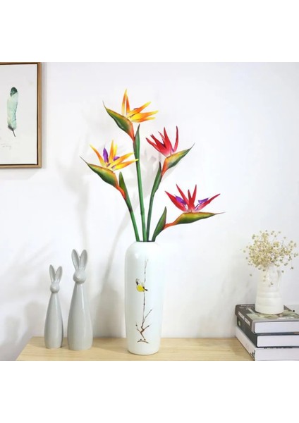 Turuncu Yükseklik 80 cm Yapay Çiçek Cennet Kuşu Düzenleme Sahte Bitki Parti Ipek Strelitzia Reginae Ev Düğün Çiçek Masa Dekor Sahne (Yurt Dışından)