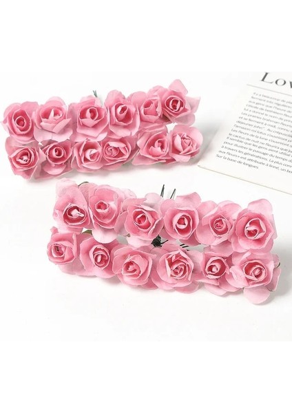 Pembe 36 Adet Yapay Gül Buketi Kağıt Sahte Çiçekler Ev Deco Düğün Dekorasyon Noel Dekorasyon 2023 Dıy Gelin Çelenk El Sanatları (Yurt Dışından)