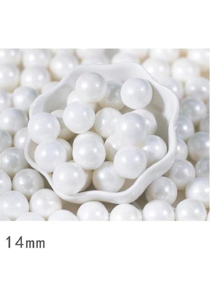 14MM 10G Yenilebilir Beyaz Boncuk Inci Şeker Topu Fondan Dıy Kek Pişirme Sprinkles Şeker Şeker Topu Düğün Pastası Dekorasyon (Yurt Dışından)