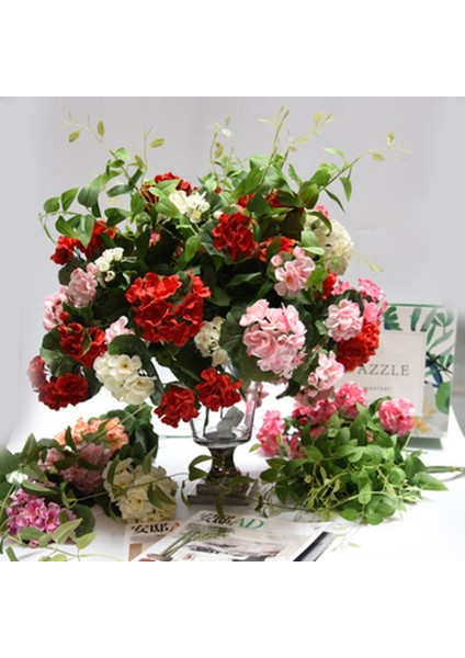 Açık Pembe 36 cm Yapay Sardunya Kırmızı Pembe Çiçekler Bitki Yapay Bitkiler Yapay Çiçek Düğün Bahçe Ev Noel Dekor Için (Yurt Dışından)