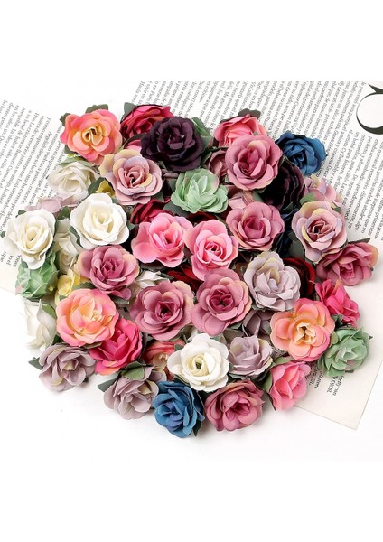 Çikolata 20 Adet 10/20/50 Adet 3.5 cm Mini Gül Yapay Çiçekler Ev Dekor Için Kafaları Bahçe Düğün Dekorasyon Sahte Çiçekler Dıy Zanaat Aksesuarları (Yurt Dışından)