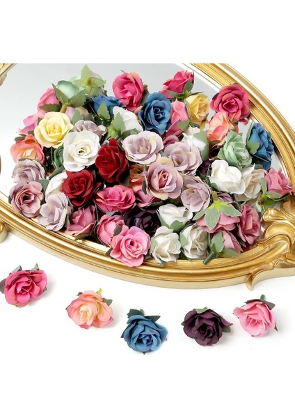 Çikolata 20 Adet 10/20/50 Adet 3.5 cm Mini Gül Yapay Çiçekler Ev Dekor Için Kafaları Bahçe Düğün Dekorasyon Sahte Çiçekler Dıy Zanaat Aksesuarları (Yurt Dışından)