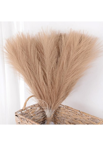 Kahve 15 Adet 15/30 Adet Yapay Pampas Çim Buketi Ev Oturma Odası Düğün Parti Dekorasyon Sahte Bitki 43 cm Kurutulmuş Çiçek Kamış Dıy Vazo (Yurt Dışından)