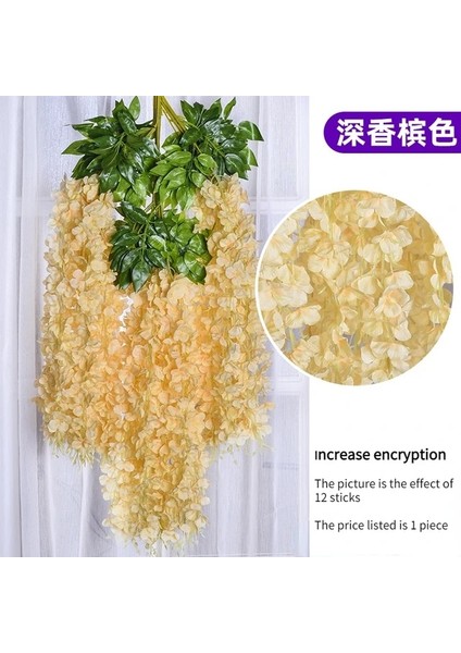 Jmzt--Xiang Bing Se Simüle Wisteria Tavan Sahte Çiçek Rattan Kapalı Düğün Dekorasyon Plastik Fasulye Çiçek Menekşe Asılı Asma (Yurt Dışından)