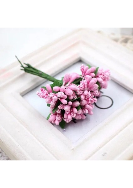 Pembe 12 Adet 12/36/72/144 Adet Mini Ercik Çiçek Yapay Çiçekler Zanaat Sahte Çiçekler Düğün Buket Parti Scrapbooking Dekor Dıy (Yurt Dışından)