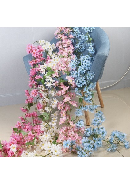 Mavi 126 Çiçekler 1 Ipek Gül Düğün Dekorasyonu Sarmaşık Rattan Yapay Çiçek Kemer Dekorasyonu ve Yeşil Yapraklı Duvar Çelengi (Yurt Dışından) modelleri