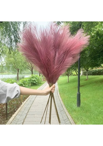 B08 5 Adet 98 cm Pampas Çim Ipek Yapay Bitki Kamış Düğün Dekorasyon Için Ev Bahçe Dekor Oturma Odası Süs Sahte Çiçekler (Yurt Dışından)