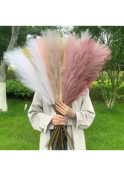 B08 5 Adet 98 cm Pampas Çim Ipek Yapay Bitki Kamış Düğün Dekorasyon Için Ev Bahçe Dekor Oturma Odası Süs Sahte Çiçekler (Yurt Dışından)