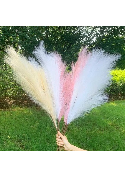 B08 5 Adet 98 cm Pampas Çim Ipek Yapay Bitki Kamış Düğün Dekorasyon Için Ev Bahçe Dekor Oturma Odası Süs Sahte Çiçekler (Yurt Dışından)