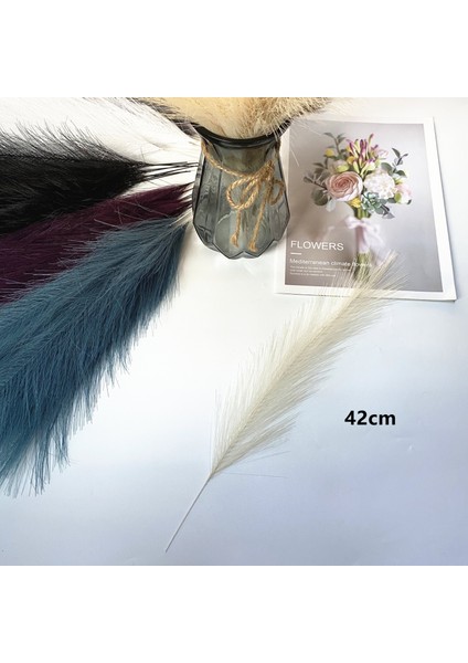 Sarı 42 cm 10 Adet Sahte Pampas Çim Bej 10 Adet, Vazo Için Küçük Yapay Pompas Çim Dekor, Ev Düğün Boho Dekor Için Sahte Kabarık Pampas Çiçek (Yurt Dışından)