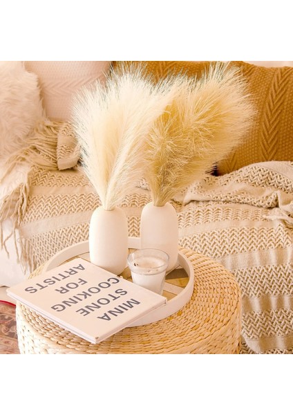 Sarı 42 cm 10 Adet Sahte Pampas Çim Bej 10 Adet, Vazo Için Küçük Yapay Pompas Çim Dekor, Ev Düğün Boho Dekor Için Sahte Kabarık Pampas Çiçek (Yurt Dışından)