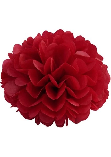 Kırmızı 10 cm 4 Inç 5 Adet 6 ''-12'' Doku Kağıt Ponpon Düğün Dekoratif Kağıt Çiçekler Topu Bebek Duş Doğum Günü Partisi Dekorasyon Kağıt Pom Poms (Yurt Dışından)