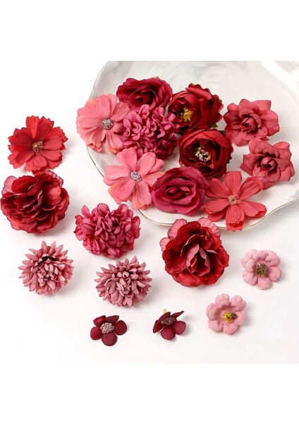 Kırmızı 20/14 Adet/grup Karışık Yapay Çiçekler Ipek Gül Sahte Çiçek Ev Dekor Düğün Dekorasyon Için Dıy Zanaat Çelenk Hediye Aksesuarları (Yurt Dışından) fırsatları