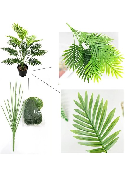 B1 Büyük Yapay Palmiye Ağacı Tropikal Bitki Saksı Plastik Sahte Bitki Yeşil Yapraklar Düğün Noel Ev Bahçe Odası Süslemeleri (Yurt Dışından)