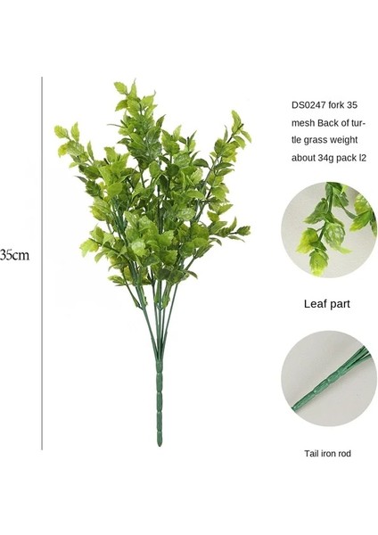 DS024 5/7 Çatal Yapay Bitkiler Simülasyon Çim Plastik Eğrelti Otları Yeşil Yapraklar Sahte Çiçek Bitki Düğün Ev Dekorasyon Masa Dekorları (Yurt Dışından)