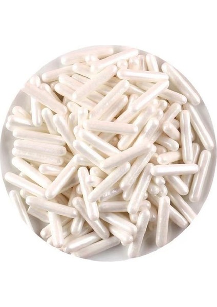 Büyük Bar 200G Yenilebilir Beyaz Boncuk Inci Şeker Topu Fondan Dıy Kek Pişirme Sprinkles Şeker Şeker Topu Düğün Pastası Dekorasyon (Yurt Dışından)