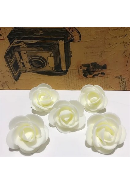 Köpük Gül Kremi 200 Adet 25-250 Adet Yapay Gül Kafaları Köpük 3.5 cm Yapay Çiçekler Gül Ayı Sevgililer Hediye Için Düğün Çiçek Süslemeleri (Yurt Dışından)