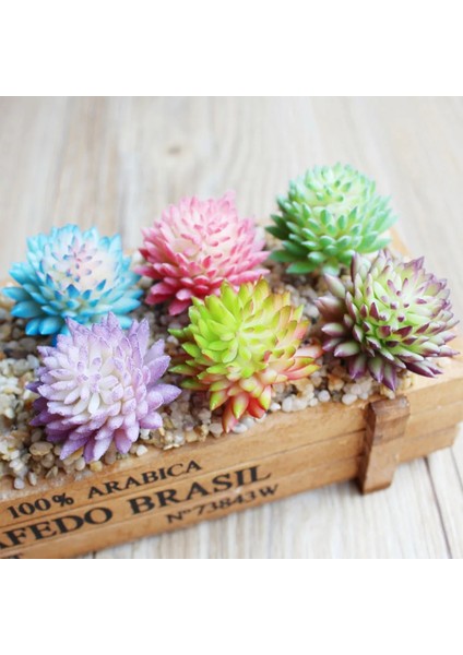 Jiwawa Kırmızı Yeşil 6 cm x 4 cm Yapay Bitki Pvc Mini Sahte Bitkiler Yapay Etli Bitkiler Çiçek Aranjmanı Aksesuarları Ev Bahçe Düğün Dekor Için (Yurt Dışından)