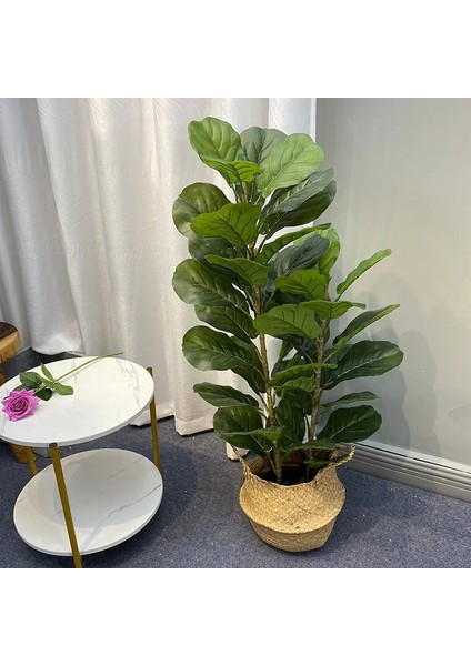 39IN Pot Olmadan 63IN Sahte Bitkiler Büyük Tropikal Yapay Ficus Ağacı Şubesi Gerçek Dokunmatik Banyan Ağacı Sahte Palmiye Yaprakları Ev Bahçe Dükkanı Dekor Için (Yurt Dışından)