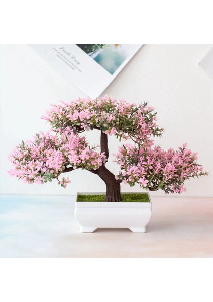 Sarı Yapay Plastik Bitkiler Bonsai Küçük Ağaç Saksı Sahte Bitki Saksı Çiçek Ev Odası Masa Dekorasyon Bahçe Düzenleme Süsler (Yurt Dışından)