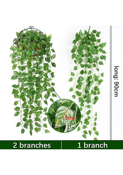 Q Yapay Bitki Sarmaşıklar Duvar Asılı Rattan Yapraklar Dalları Açık Bahçe Ev Dekorasyon Plastik Sahte Ipek Yaprak Yeşil Bitki Sarmaşık (Yurt Dışından)