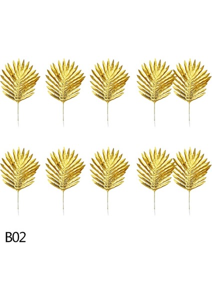 B02 Palmiye Yaprağı 5 Adet Altın Yapay Palmiye Yaprakları Ipek Okaliptüs Yaprakları Masa Dekor Düğün Doğum Günü Partisi Ev Dekorasyon Için Yapay Yapraklar (Yurt Dışından)