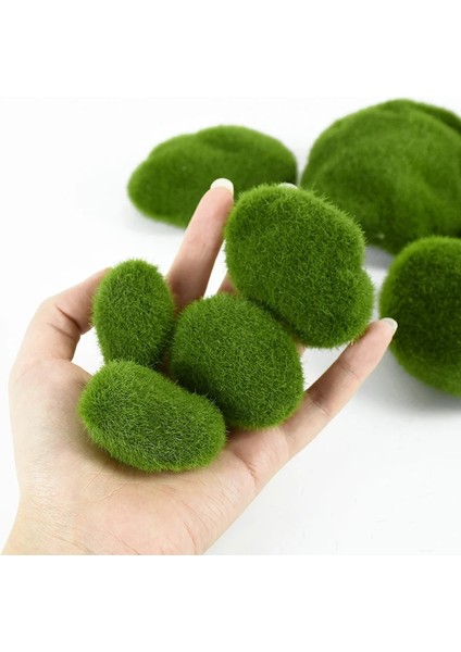 5x4 cm 10 Adet Yapay Yosun Kayalar Topu Sahte Yeşil Bitki Ev Bahçe Saksı Dekorasyon Mikro Peyzaj Dıy El Sanatları (Yurt Dışından)