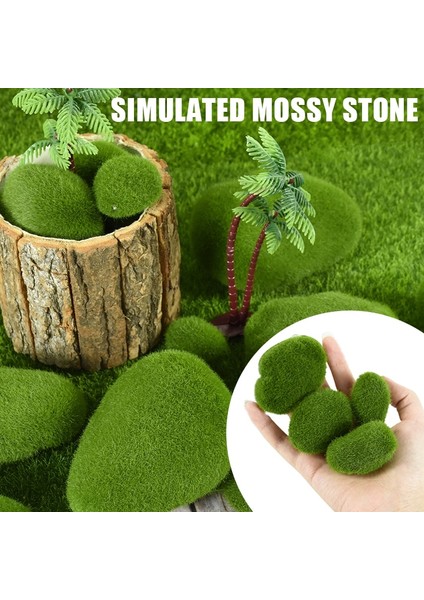 5x4 cm 10 Adet Yapay Yosun Kayalar Topu Sahte Yeşil Bitki Ev Bahçe Saksı Dekorasyon Mikro Peyzaj Dıy El Sanatları (Yurt Dışından)