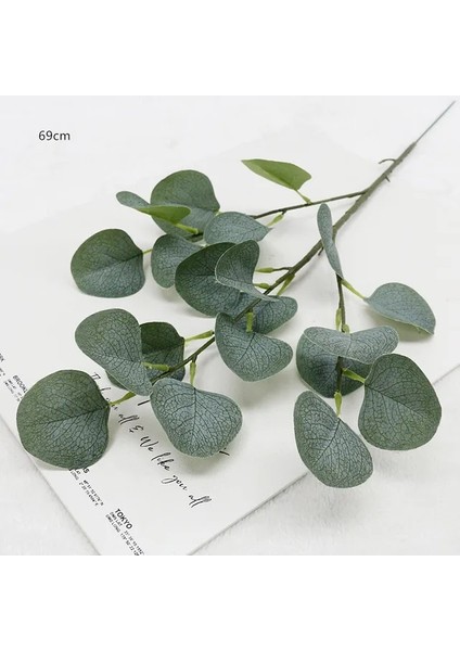 Beyaz Yeşil 45 cm Iskandinav Rüzgar Yapay Bitkiler Demet Okaliptüs Para Yaprağı Ev Düğün Deco Çiçek Aranjmanı Fotoğraf Sahne Gri Yeşil (Yurt Dışından)