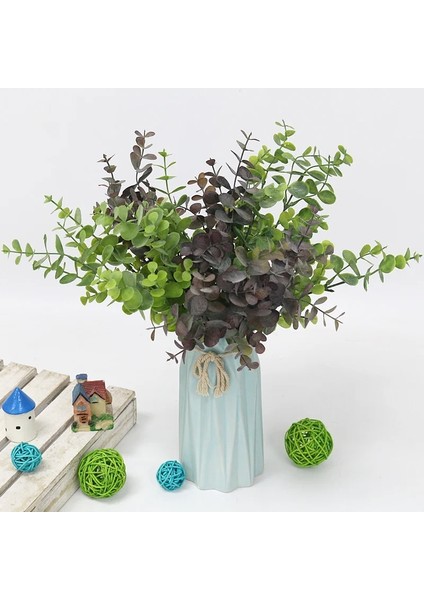 Beyaz Yeşil 45 cm Iskandinav Rüzgar Yapay Bitkiler Demet Okaliptüs Para Yaprağı Ev Düğün Deco Çiçek Aranjmanı Fotoğraf Sahne Gri Yeşil (Yurt Dışından) fırsatları