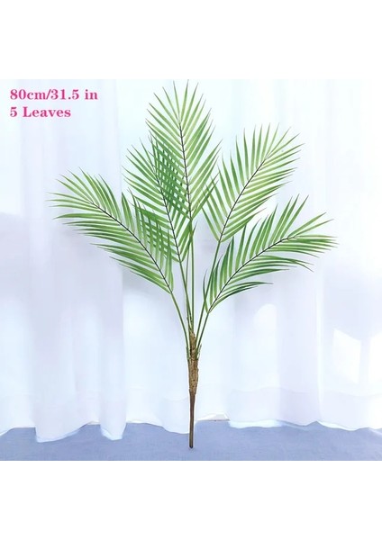 80 cm 5 Yaprak 70-125 cm Yapay Büyük Nadir Palmiye Ağacı Yeşil Gerçekçi Tropikal Bitkiler Kapalı Plastik Sahte Ağaç Ev Otel Noel Dekor (Yurt Dışından)