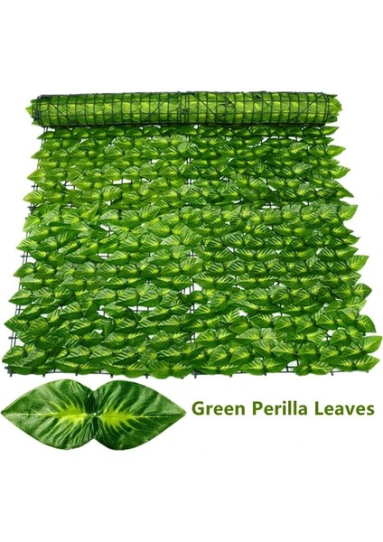 Yeşil Perilla Yaprakları 1x0.5 Metre Yapay Yaprak Gizlilik Çit Ekranı 2x1 M Sahte Çit Panelleri Balkon Ekranı Sarmaşık Yaprakları Duvar Bahçe Veranda Dekor Için Çit Ekranı (Yurt Dışından)
