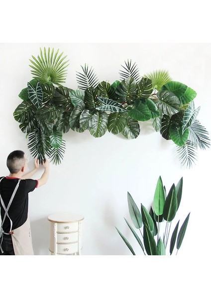 Xi Gua Ye 30-70 cm Yeşil Yapay Monstera Yaprakları Düğün Doğum Günü Partisi Dekorasyon Için Dıy Bitkiler Duvar Çiçek Aranjmanı Aksesuarları (Yurt Dışından)