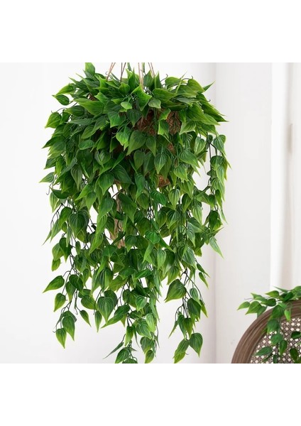 FZH077-C Yapay Saksı Turp Yaprağı Rattan Yeşil Yaprak Tavan Asma Sahte Fern Asılı Sepet Dekor Için Duvar Moss Için Düşen Bitki (Yurt Dışından)