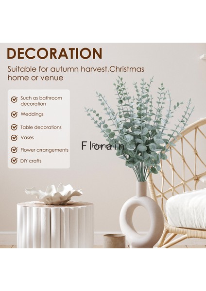 Mgreen 38 cm 6 Adet 6/12/24 Adet Okaliptüs Kaynaklanıyor Yapay Bitkiler Okaliptüs Bitkiler Noel Ev Dekor Için Sahte Çiçekler Bahçe Çelenkler Dekorasyon (Yurt Dışından) indirimleri